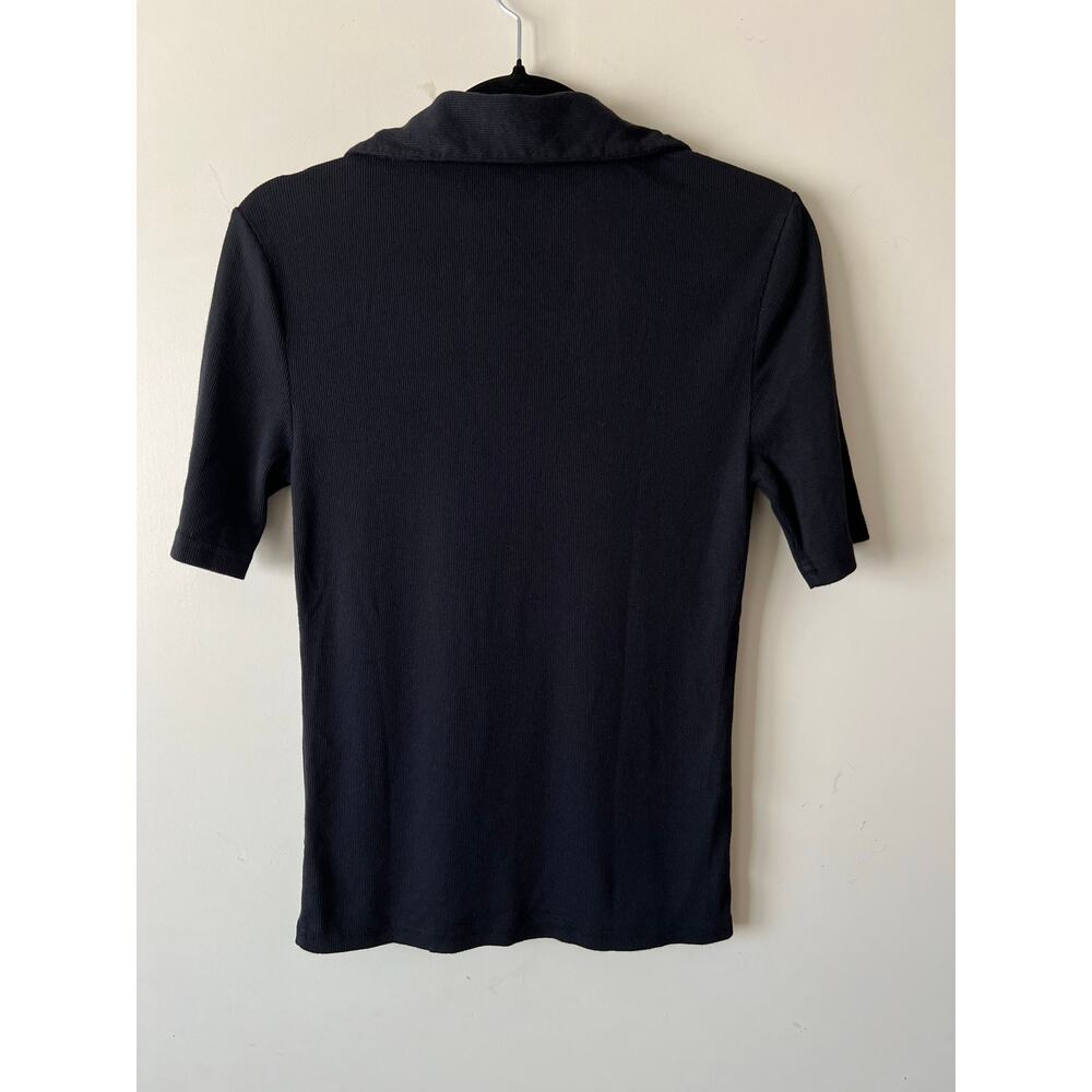 American Giant Women's Luxe Rib Popover Polo Shirt - Picture 6 of 9